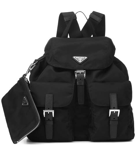 prada backpack nylon two pocket black